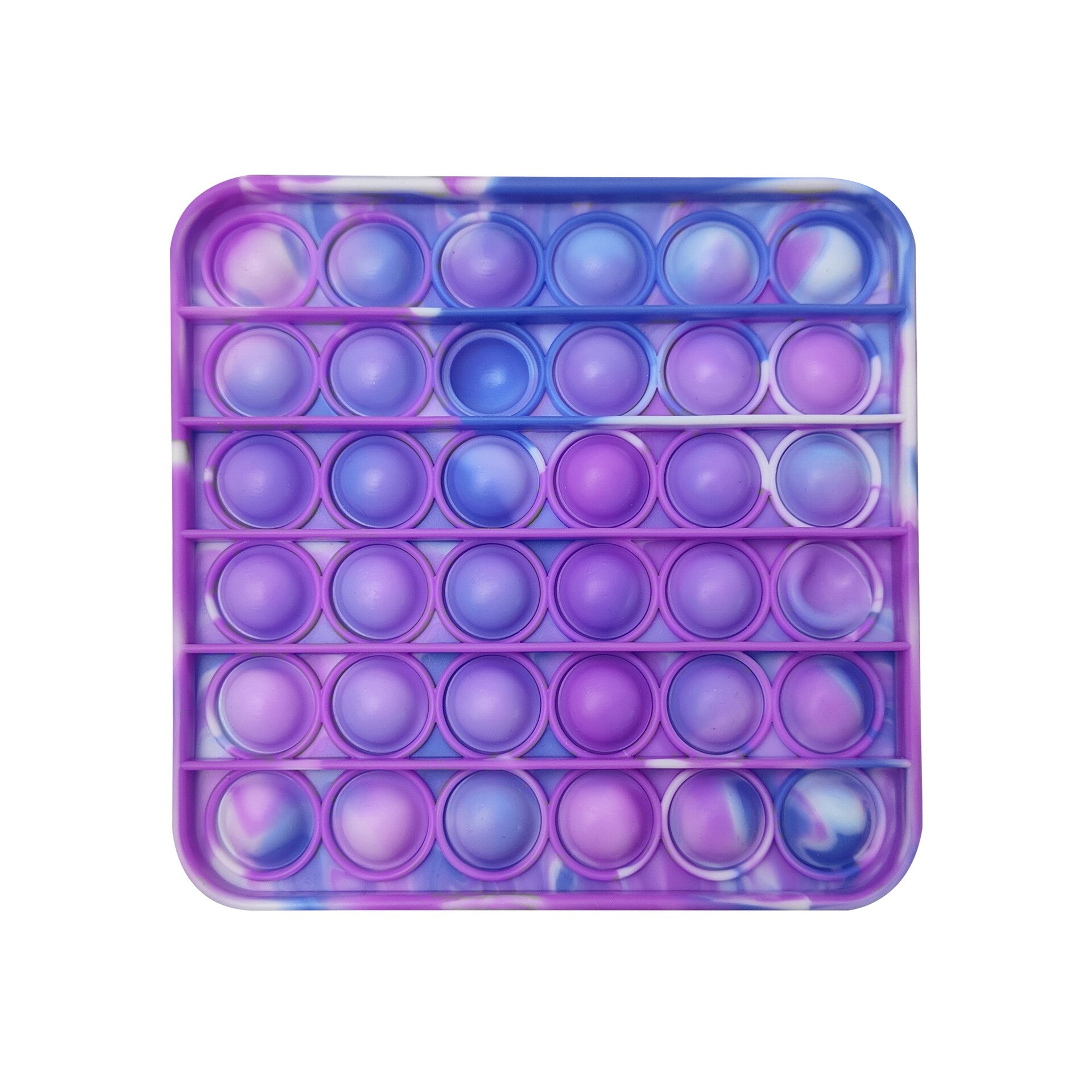 Rainbow Push Bubble Pops Fidget Sensory Toy for Autisim Special Needs Anti-stress Game Stress Relief Squishy Pops It Fidget Toys: Square-D