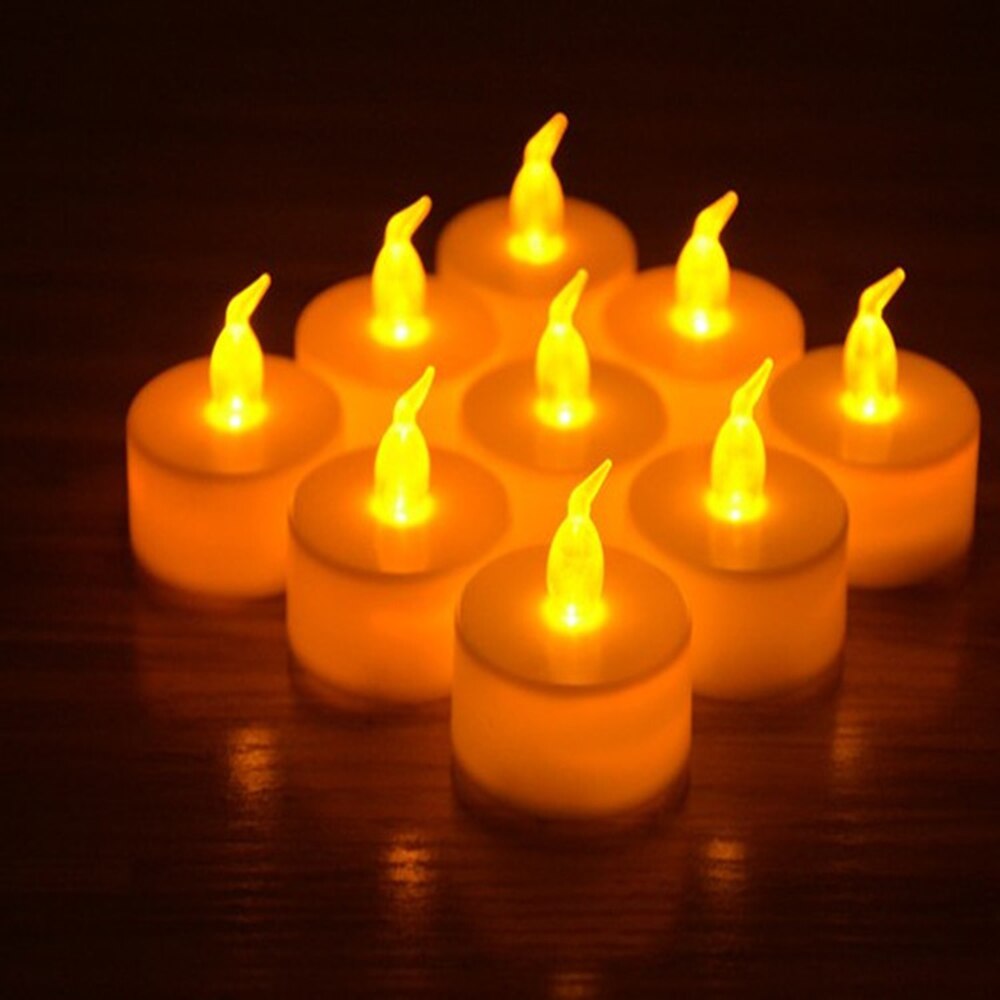4PCS Electronic Candles Lights Flickering Lovely Night Light Colorful LED Candle Battery Operated Birthday Wedding DIY Decor