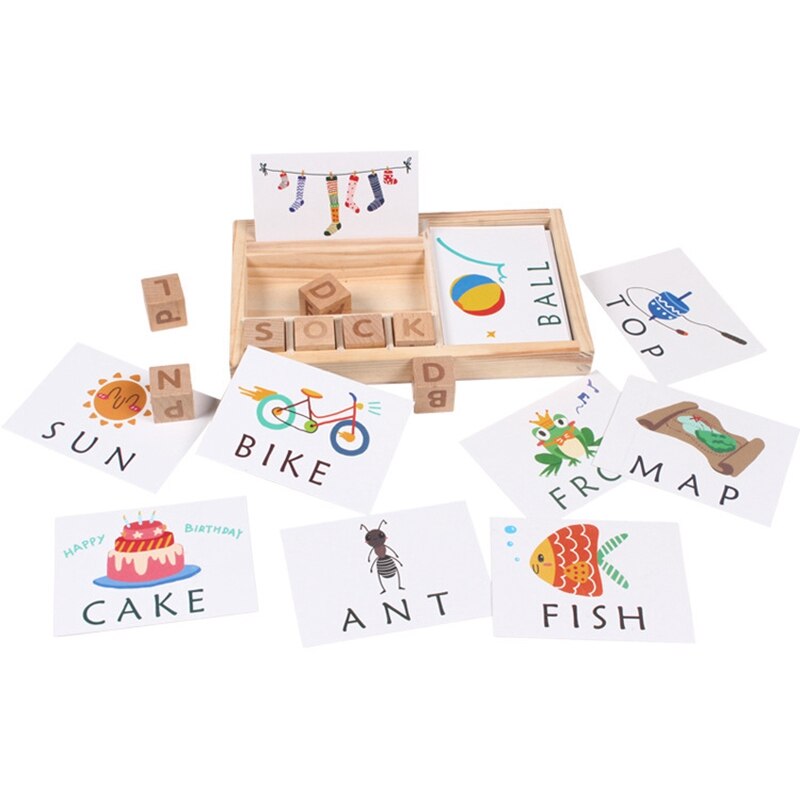Houten Karton Engels Spelling Alfabet Spel Vroege Onderwijs Educatief Speelgoed