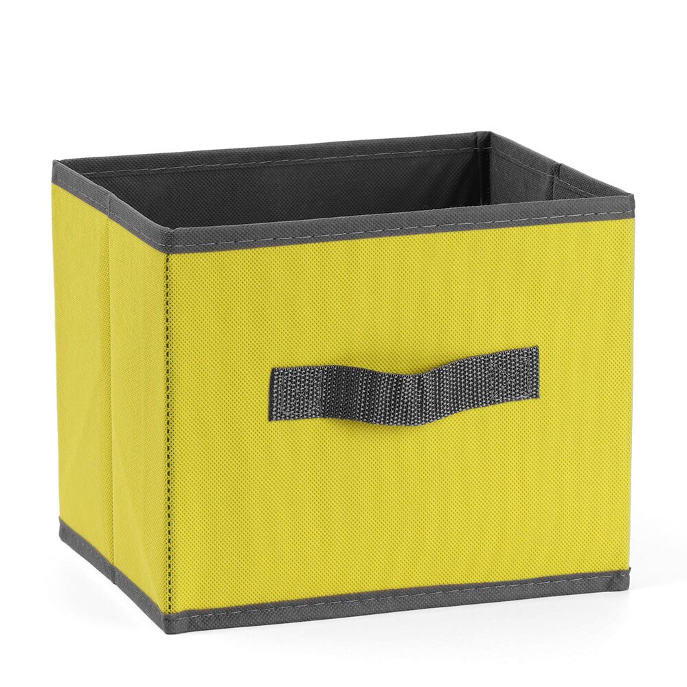 Canvas Foldable Square Felt Home Storage Collapsible Basket Bag Folding Box Nursery Underwear Magazine Organizer Laundry Basket: Yellow