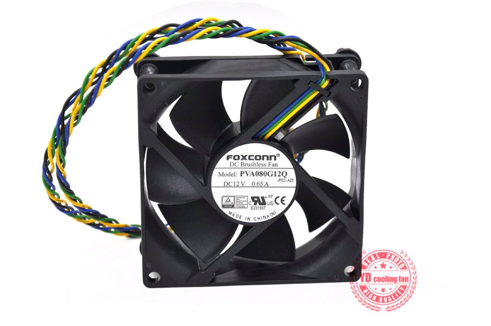 FOXCONN 8025 8CM 4lines FOR Lenovo PVA080G12Q 12V 0.65A 45K6530 cooling fan