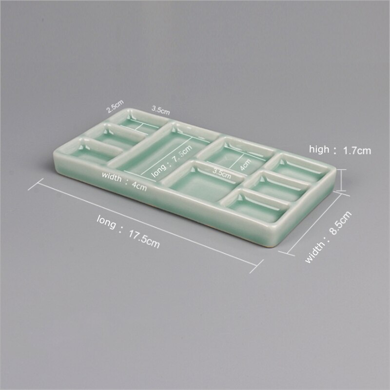 Ceramic Multi-grid Palette Watercolor Gouache Pigment Palette Porcelain Plate Jingdezhen Color Palette Pigment Plate