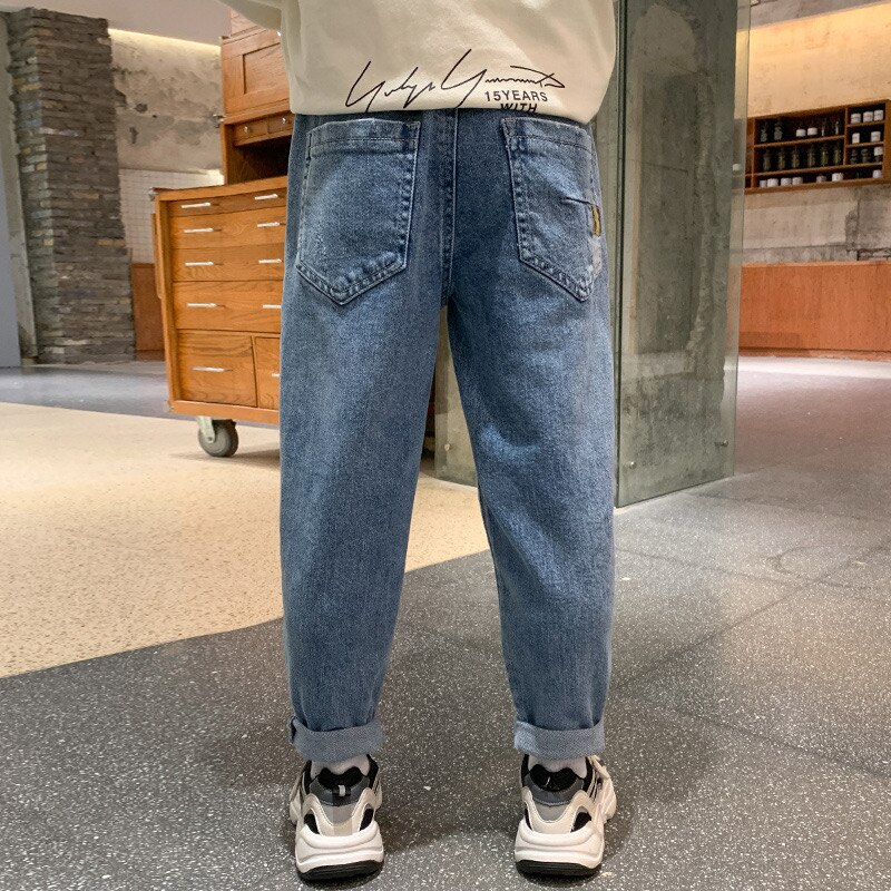 2021 primavera nuovi Jeans da ragazzo pantaloni larghi per bambini Jeans Casual per bambini di colore chiaro KJ06