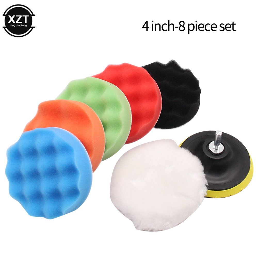 Auto Polijsten Pad Kit Spons Polijsten Waxen Buffing Pad Kit Verwijdert Krassen Car Care Detaillering Hand Tool 8 Stks/set 3 4 Inch: 4 inch