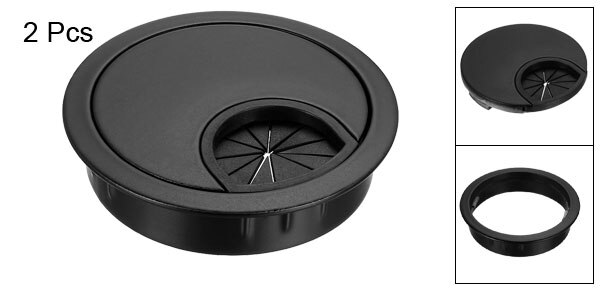 uxcell 2pcs Cable Hole Cover 50-80mm Zinc Alloy Desk Grommet for Wire Organizer Bright Silver/Black/Bronze/Sliver/Red Bronze: Black 53mm