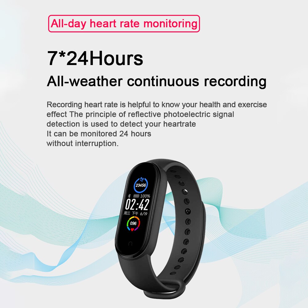 Mi5 intelligente polsbandjes, hartslagmeter, bloeddrukmeter, polsbandjes, stappenteller, sporthorloge,  ip67 waterdichte fitnessbanden