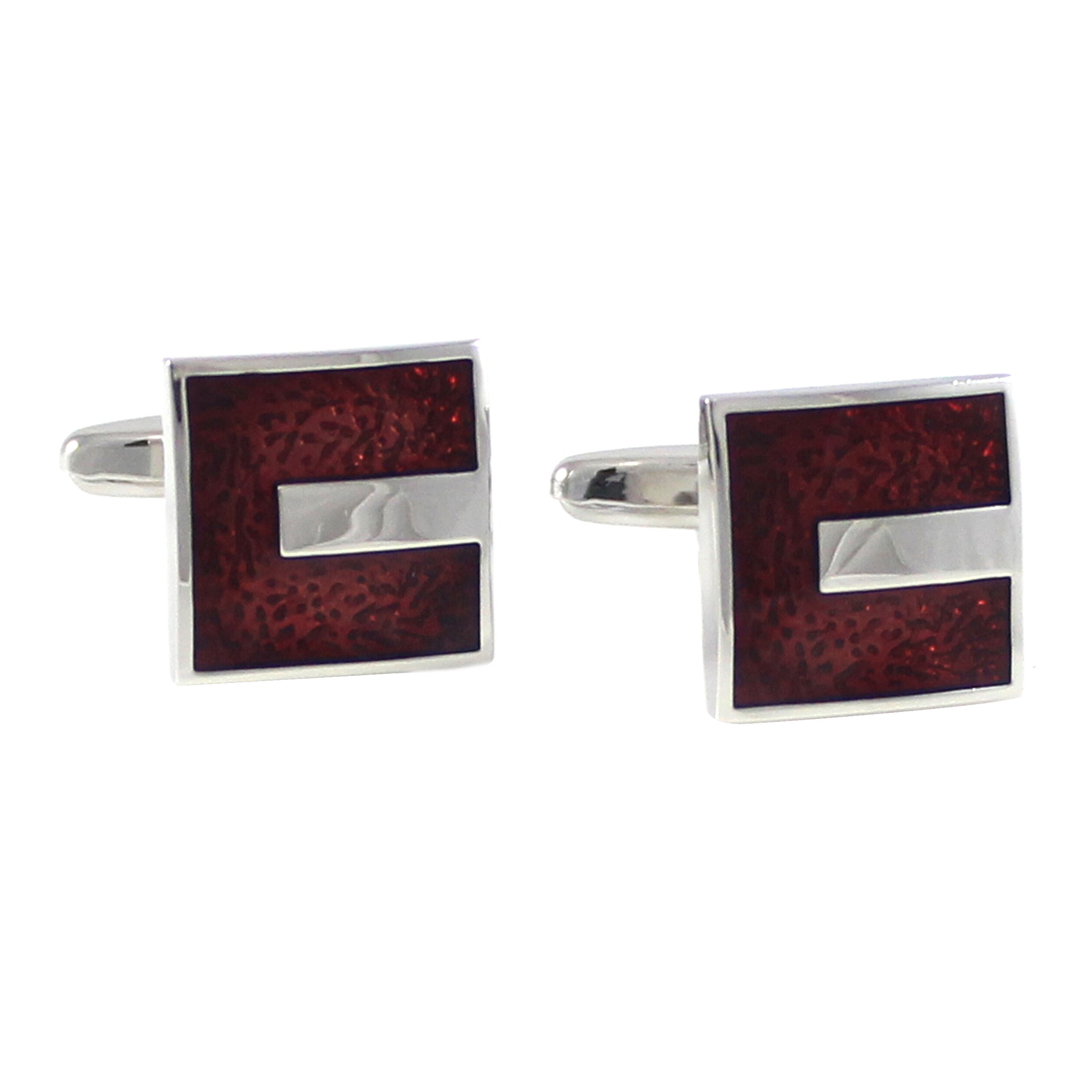 Classic Square Translucent Burgundy Epoxy Cuff Links Father's Day Cuff Birthday Cuff Links Wedding Cuff Links