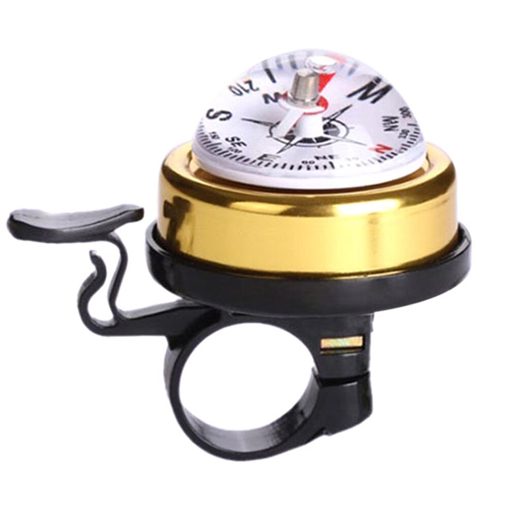 Brújula bicicleta timbre montaña timbre bocina de bicicleta cuerno anillo Metal plástico ciclismo alarma con guía al por mayor práctico y cómodo: golden