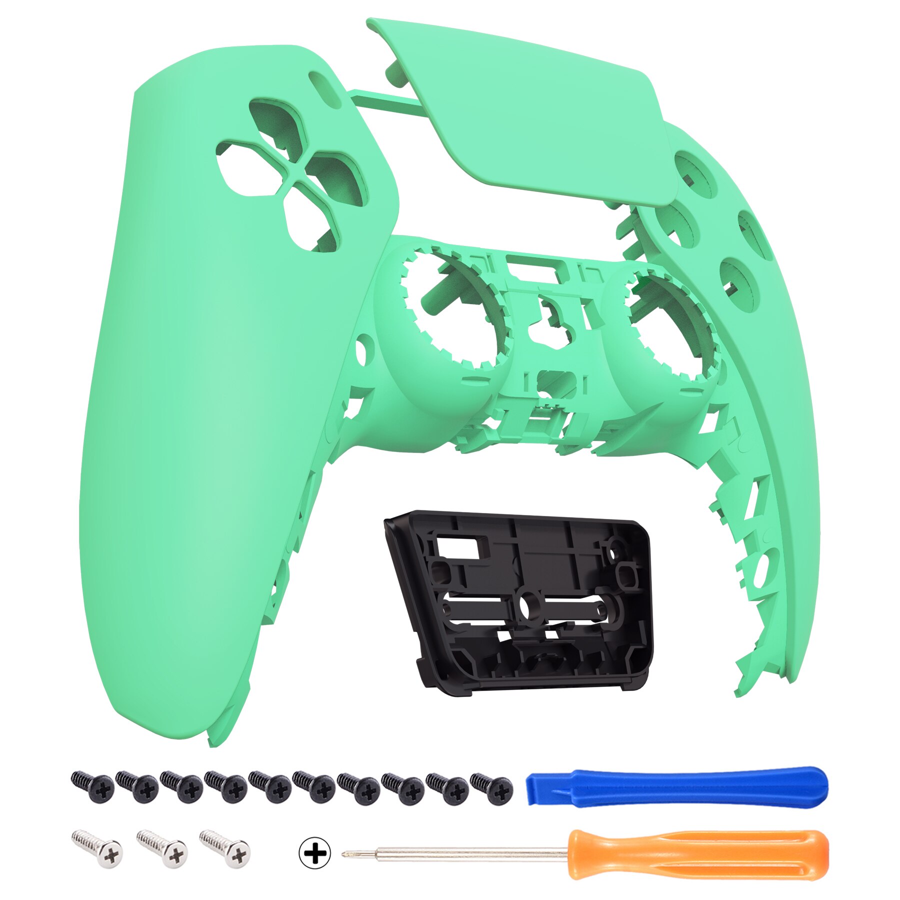 EXtremeRate Weiche Touchpad Front Gehäuse Shell DIY Shell Benutzerdefinierte Touch Pad Abdeckung Frontplatte Kompatibel mit PS5 Controller: Mint Green
