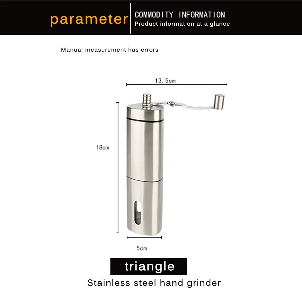 Zilveren koffiemolen mini roestvrij staal handmatige handgemaakte koffiebonen braammolen molen keukengereedschap molens