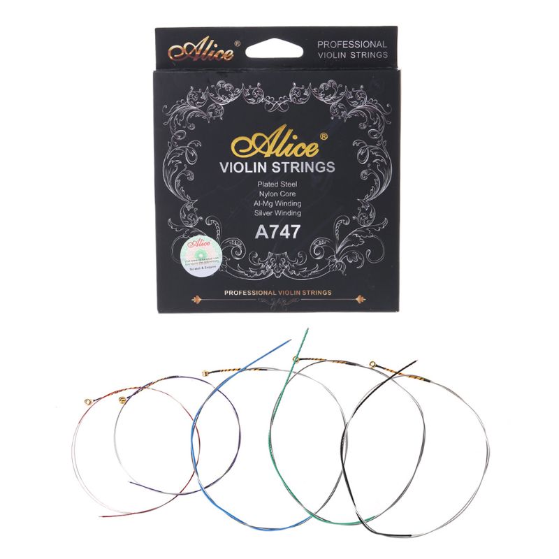 Alice A747 Violin String Nickel-plated High-carbon Steel Nylon Core Silver Wound Violin String