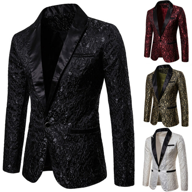 männer Stilvolle Luxus lässig Jahrgang Paisley Blazer Urban Clever Mantel Anzug Jacke Formale Abend Party Kleid