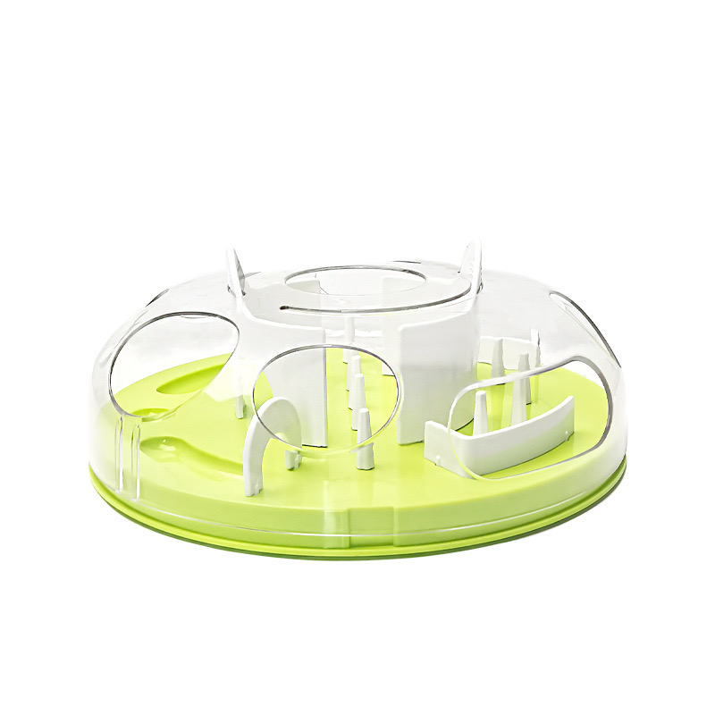 Rompecabezas interactivo para gatos, juguete dispensador de golosinas, mejora Mental, juguete de alimentador lento, laberinto de gato interesante, bandeja de alimentación lenta, tazón: Verde claro