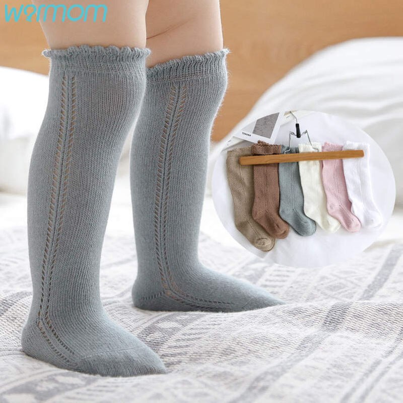 Warmom Baby Mädchen Jungen Knie Hohe Socken Rohr Rüschen Säuglinge Kleinkinder Socken freundlicher Lange Socken für Mädchen Baumwolle freundlicher socken