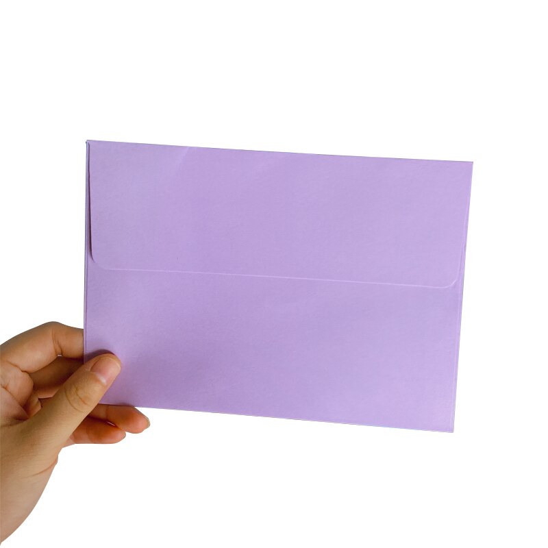 10pcs/pack Western-style Greeting Invitation Card Stationery School Envelope Office Supplies Flat Mouth Color Envelope: Light purple