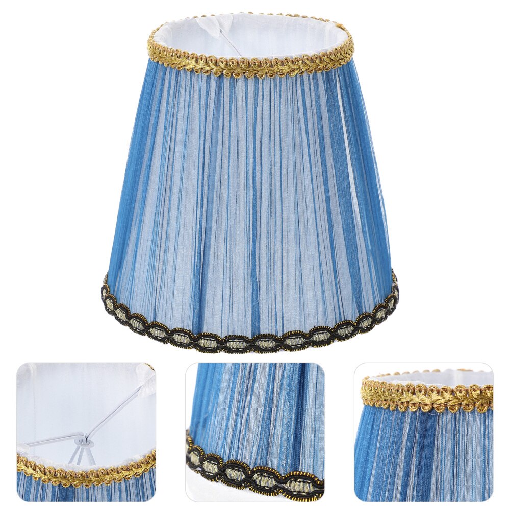 1pc Cloth Lampshade Lamp Protective Cover Chandelier Lamp Shade Lamp Decor: Blue