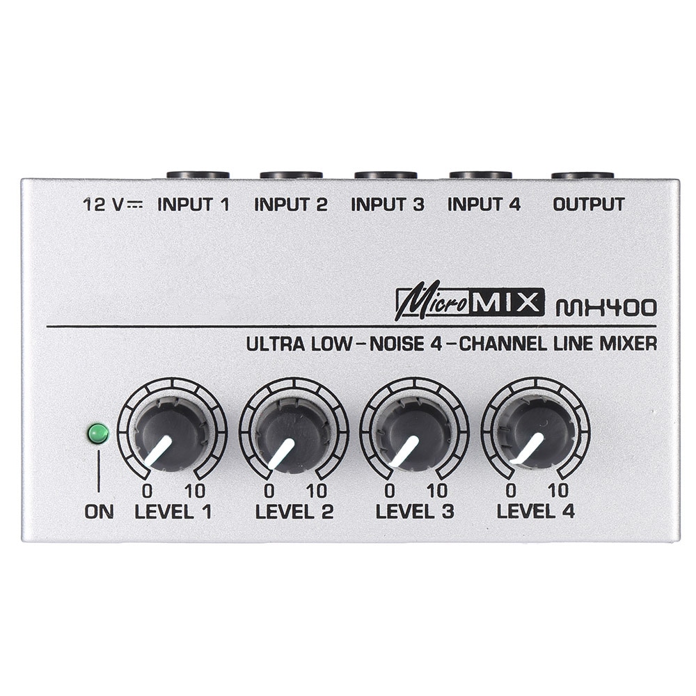 Muslady MX400 Ultra-compact Low Noise 4 Channels Line Mono Audio Mixer Accessories