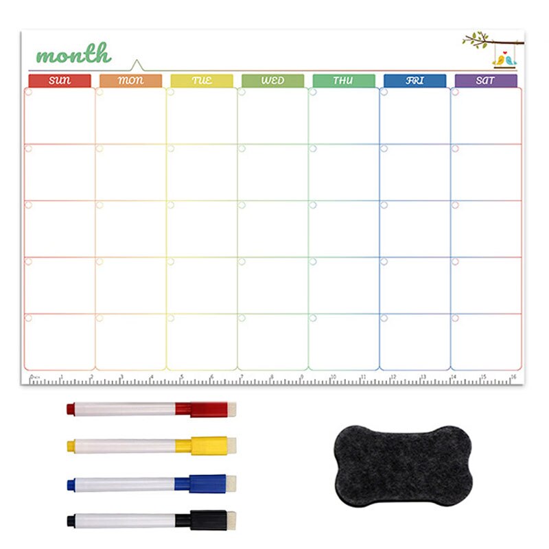 Dagelijkse Week Maand Plan Magnetische Kalender Whiteboard Sticker Flexibele Bericht Notities Boord Koelkast Stickers Set Thuis Decore: 07 set