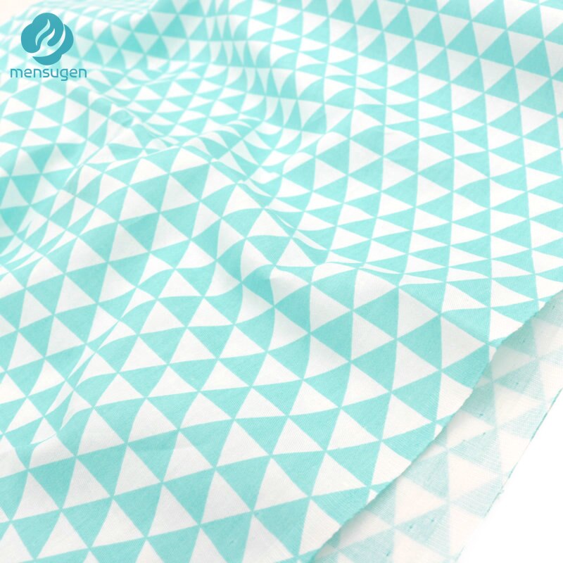Mensugen 50cm*160cm mint och vitt bomullstyg kudde kuddar täcke filt textil sömnad material tilda docka tyg