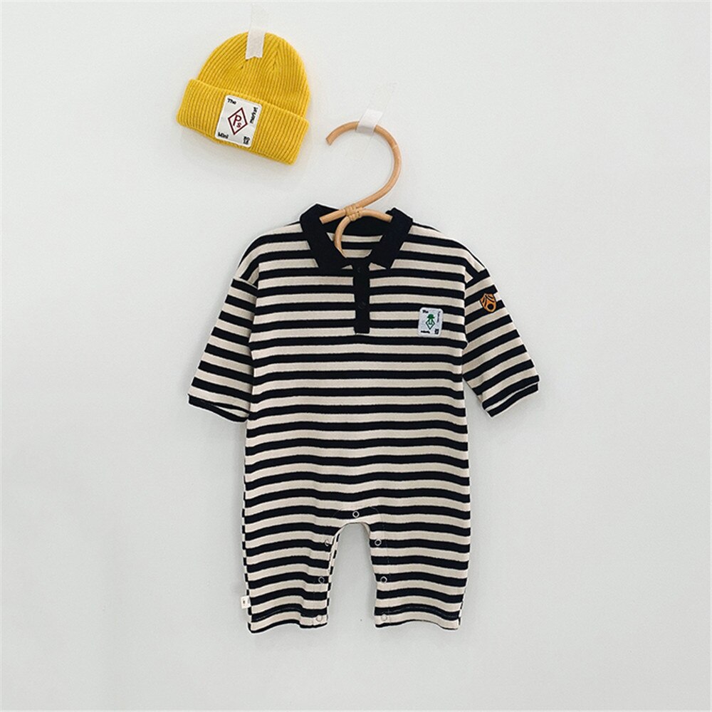 Knit Baby Rompers Black Striped Baby Boy Girls Clothing Long Sleeve Infant Boys Play Suit Baby Outfits Autumn