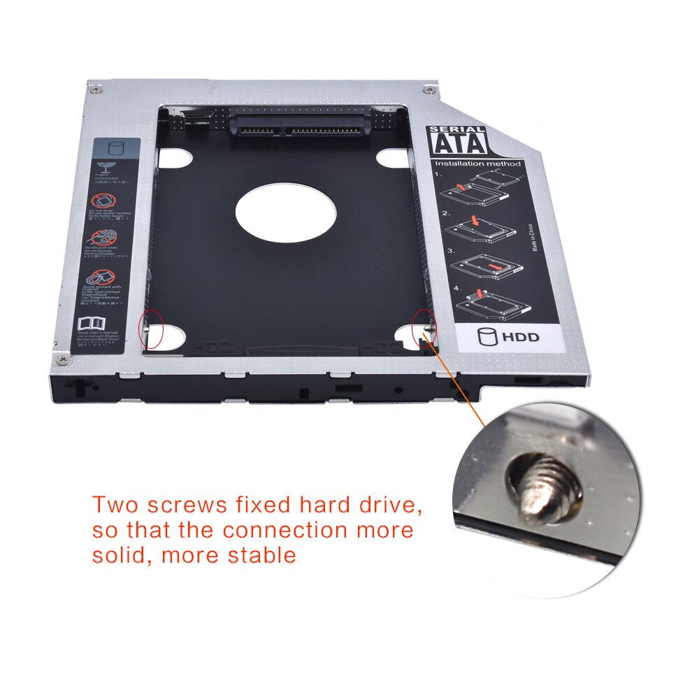 Tishric Universele Aluminium Adapter Dvd Hdd 9.5Mm Sata 3.0 Hdd Caddy Met Led Harde Schijf Behuizing Voor Laptop DVD-ROM oneven Optibay