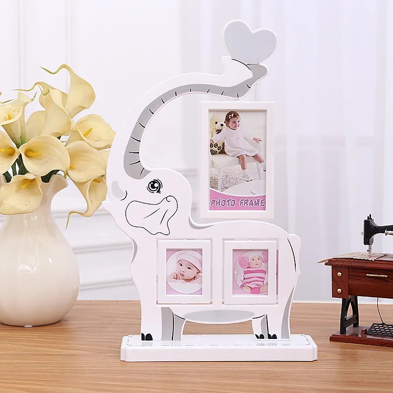 Cartoon Animal Shaped Kids Photo Frames Cute Baby Picture Display Holder Desktop Art Decor Living Room Bedroom Picture Frames