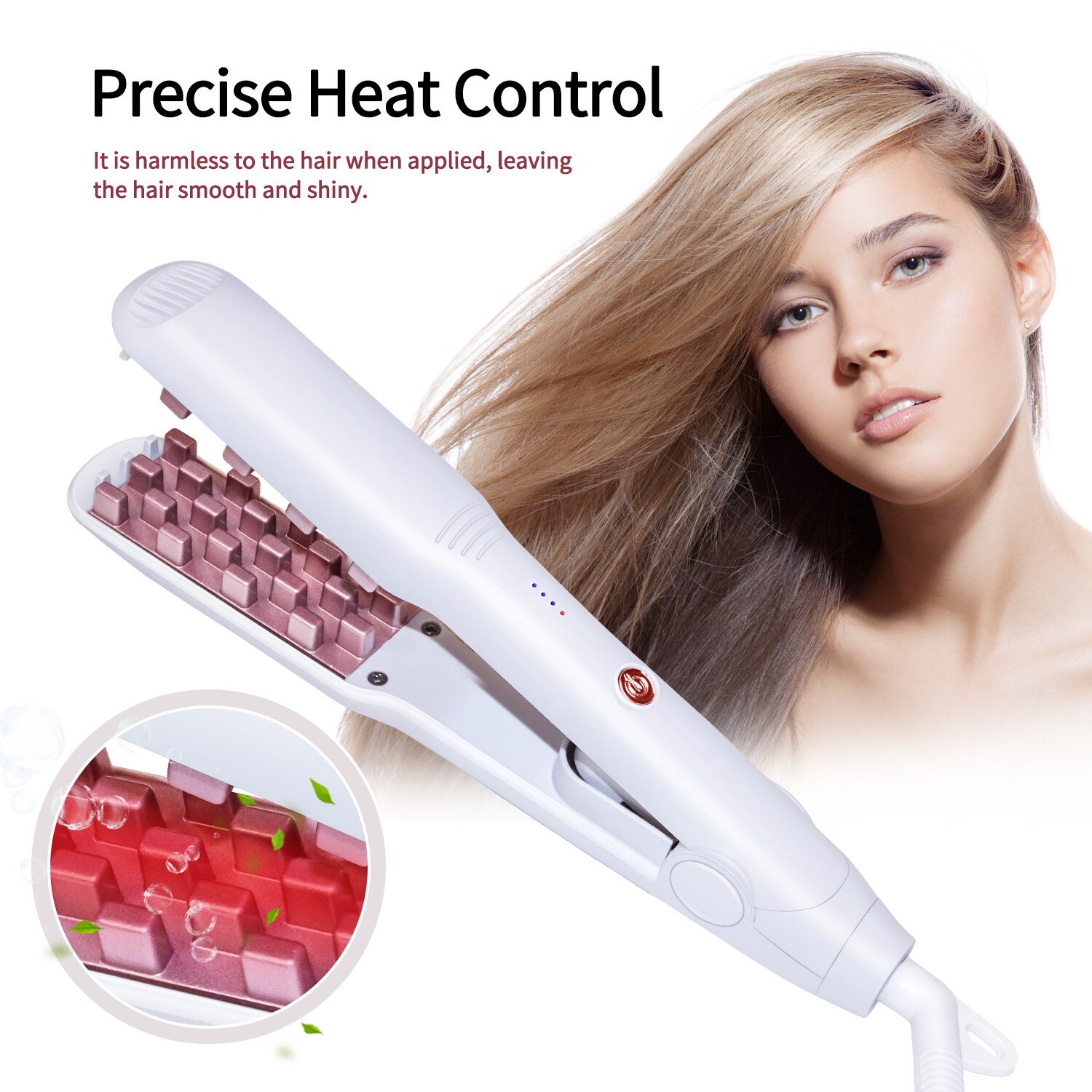 3D Grid Hair Crimper Volumizer Ceramic Hair Fluffy Corrugated Curler Flat Iron Corn Hair Splint Perm 5 Temperatures