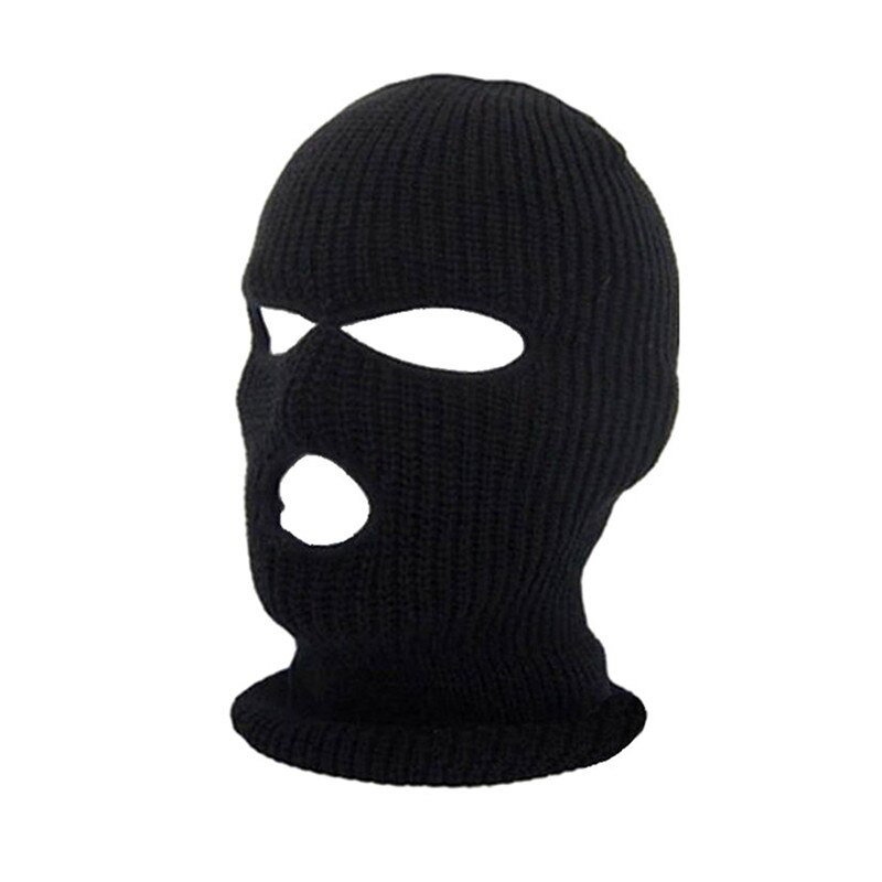 Balaclava halloween naamio hattu lippalakit juhliin moottoripyörä polkupyörä pyöräily unisex pitää lämpimänä urheilupipot neulottu hattu: Musta