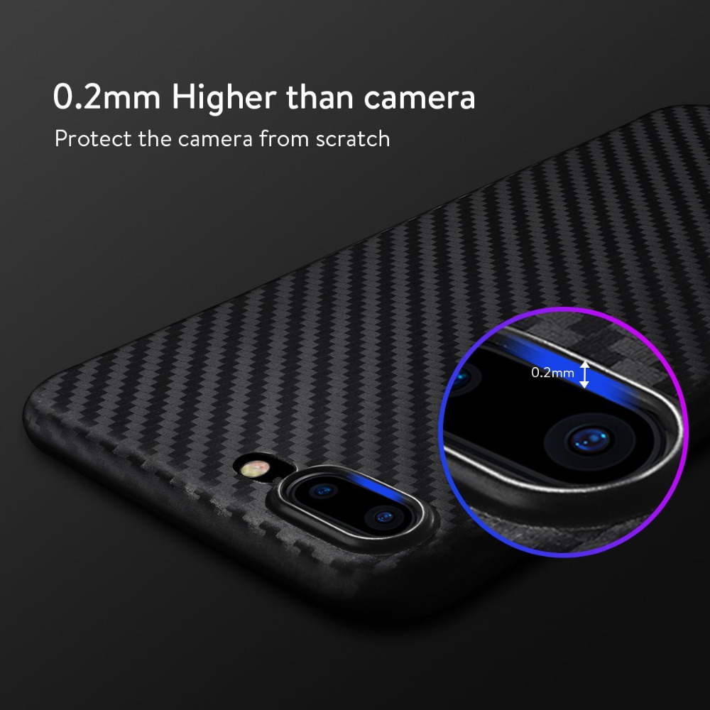 Funda ultrafina de fibra de carbono para iPhone, carcasa suave para iPhone 7 Plus 8 6S Slim PC Phone Capa Coque X para iPhone 6 Plus 8 Plus 6 7 8
