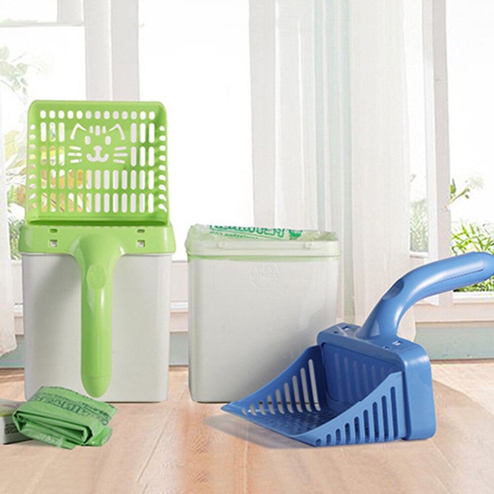 Integrated Cat Litter Shovel with Bucket Pet Hollow Neater Scoop Toilet Products Pet Excrement Artifact Cleaning Products