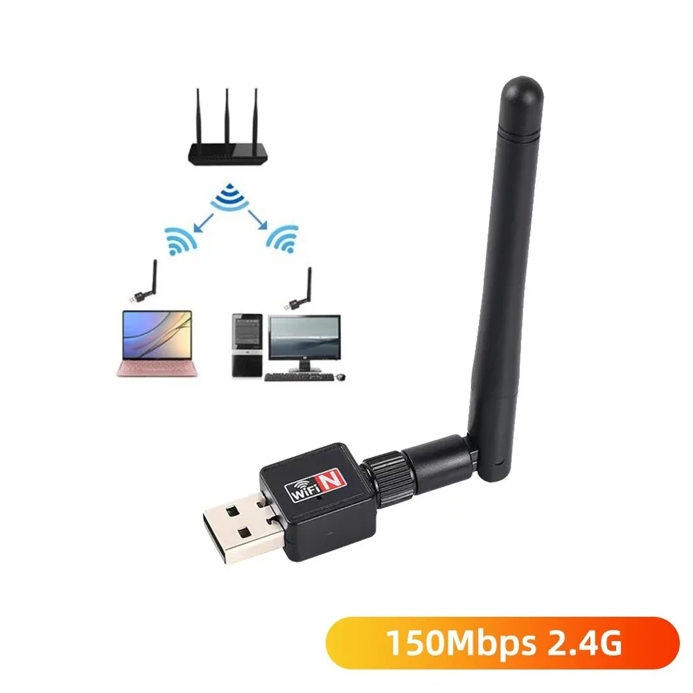 Adattatore wifi usb 150 mbps 2.4 ghz antenna usb 802.11n/ g/b ethernet wi-fi dongle usb lan scheda di rete wireless ricevitore wifi pc