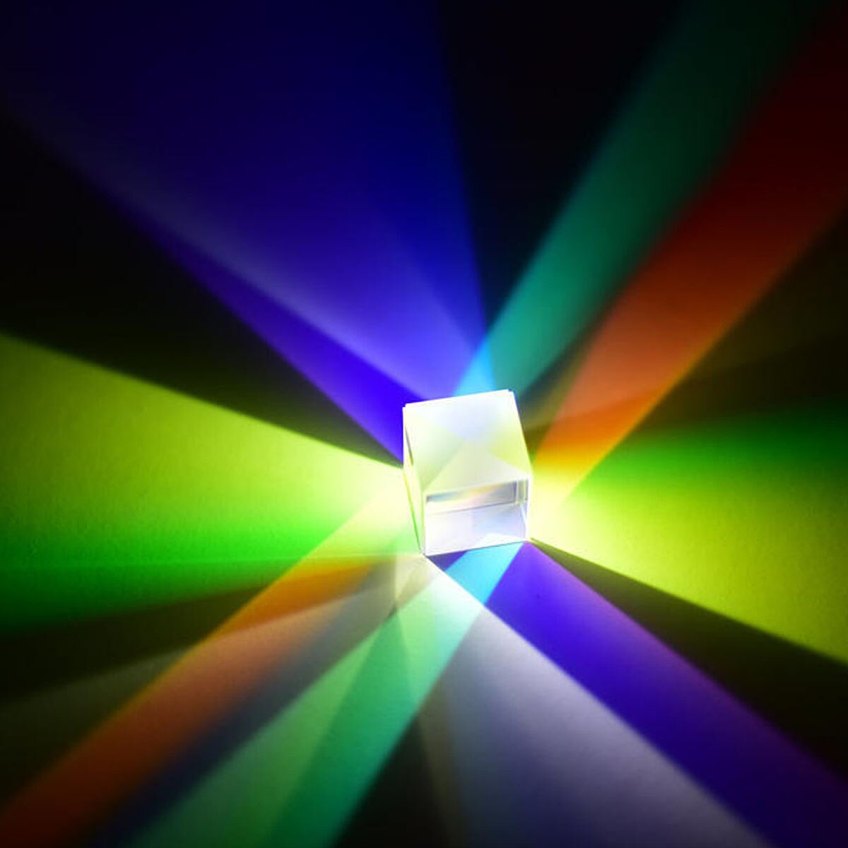 25x25mm Prism Cube Six-Sided Bright Light Combine Cube Prism Stained Glass Beam Splitting Prism Optical Experiment Instrument