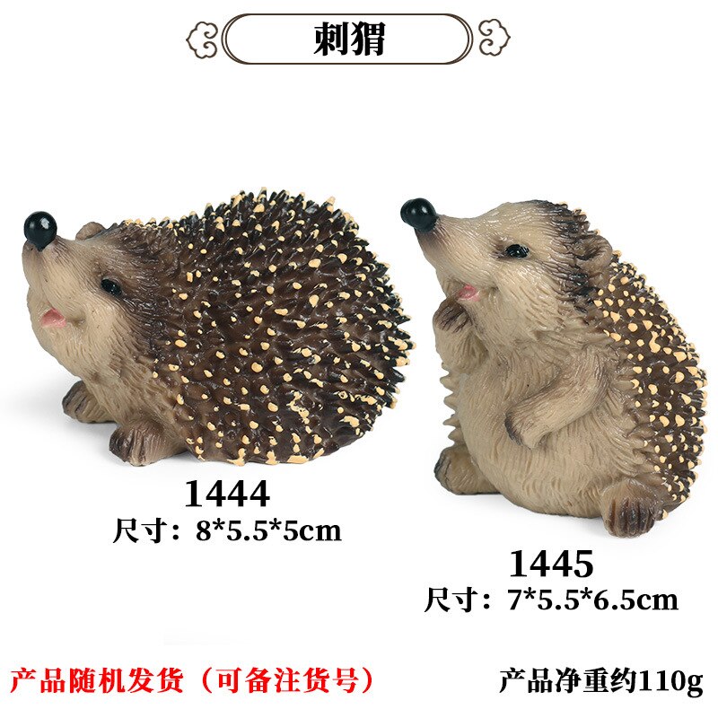 2 Stuks Wild Jungle Zoo Animal Model Actiefiguren Leeuw Tige Rhino Cheetah Collection Beeldjes Educatief Speelgoed Voor Kinderen: 2pcs hedgehog