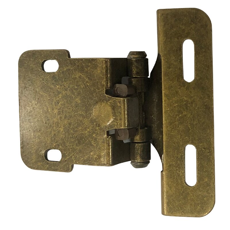 2pcs Probrico Self Close Kitchen Cabinet Hinges Antique Bronze Partial Wrap 1/4-Inch Overlay Cupboard Door Hinges for Furniture
