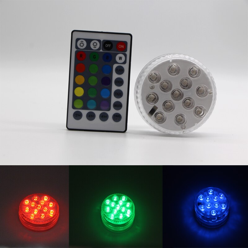 Remote Controlled RGB Submersible Light Battery Operated Underwater Night Lamp 3led 10led 13led Outdoor Vase Bowl Garden Party