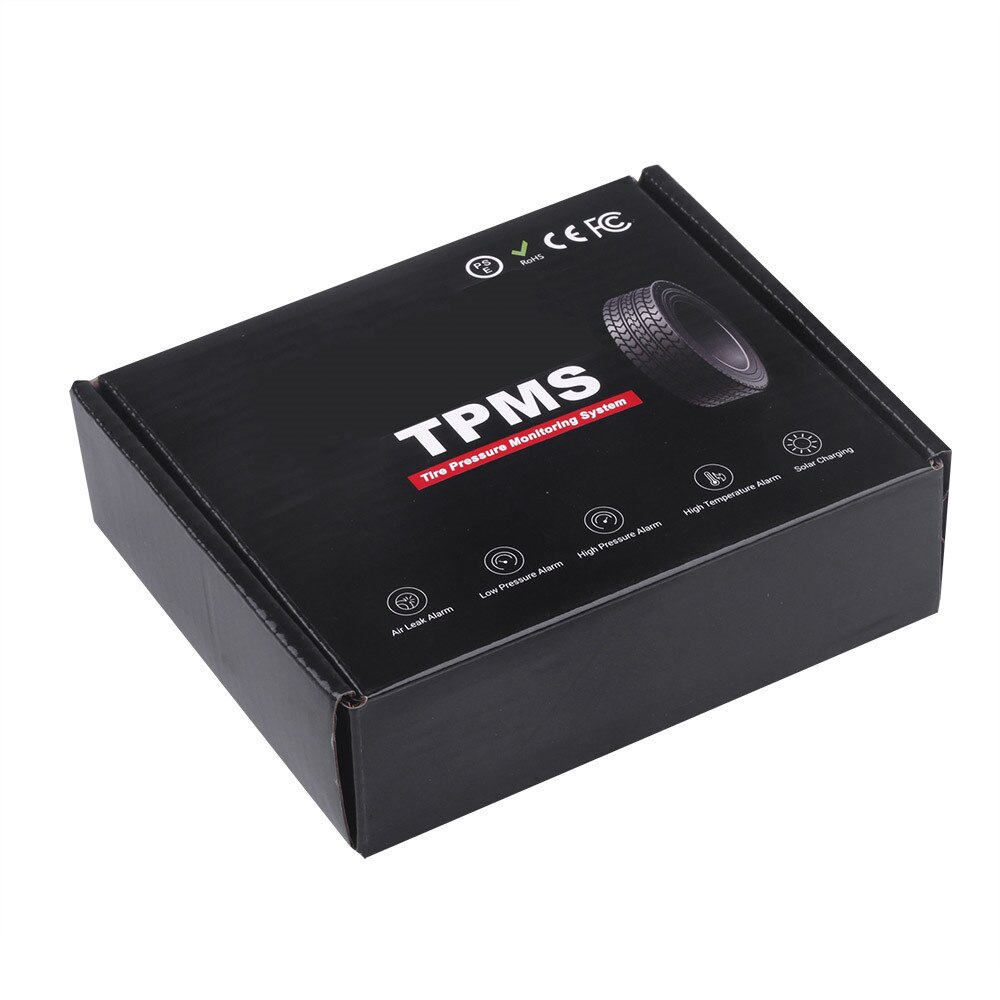 Foldable TPMS Solor Charging Tire Pressure Monitoring System Air Leaking Warning Temperature Alarm sensors low battery alarm