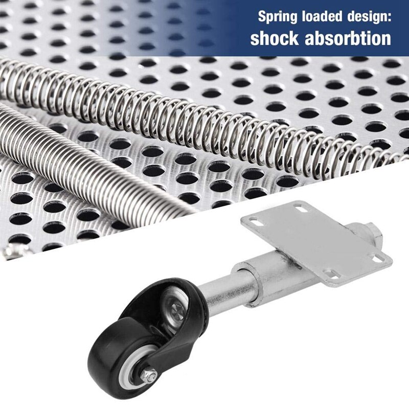 Gate Stem Wheel, 2 Inch Pu Spring Loaded Swivel Caster Heavy Duty 110 Lbs Load Capacity