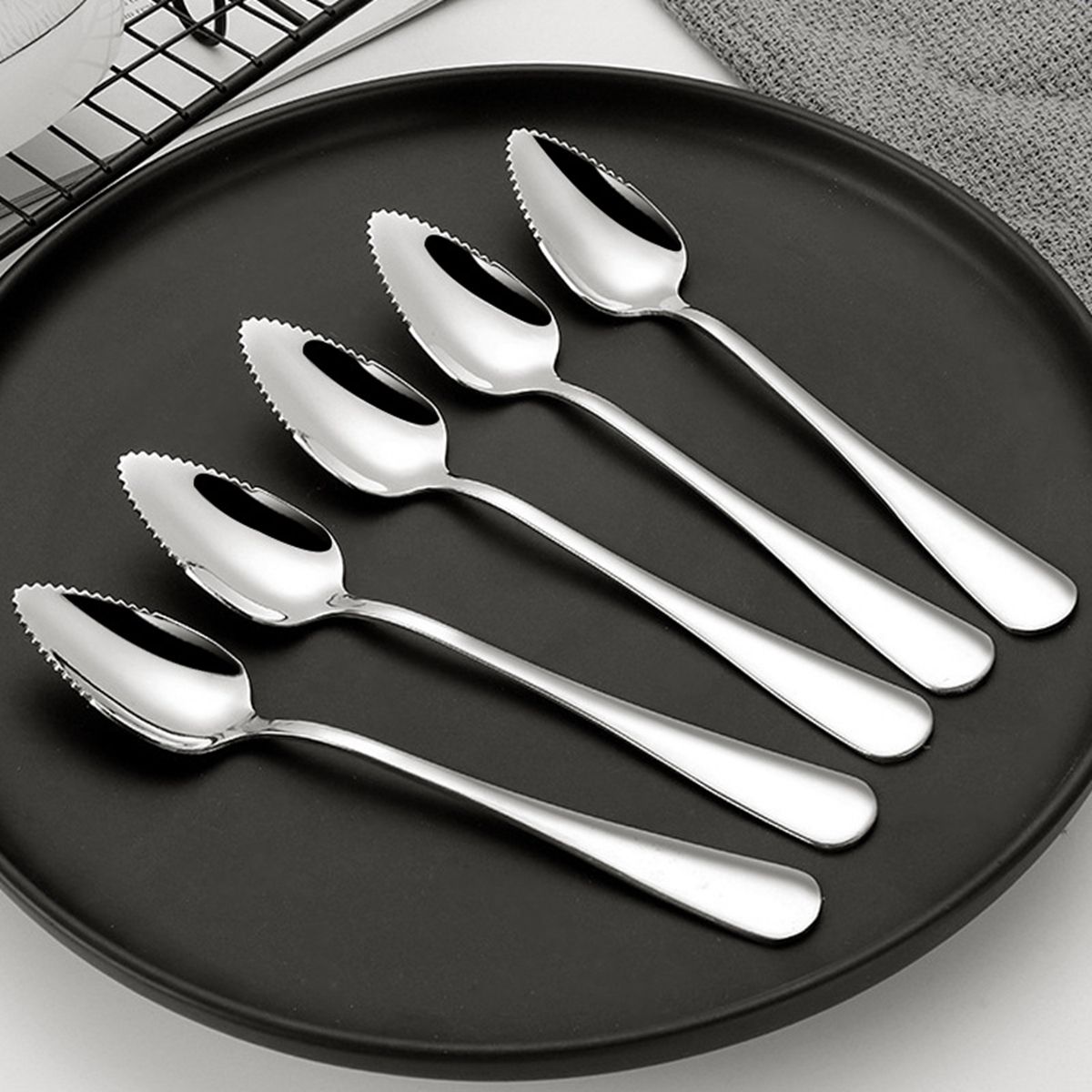 Rvs Grapefruit Lepel Dikke Dessert Lepel Gekarteld Edge Rvs Fruit Groente Thuis Kitchen Tools