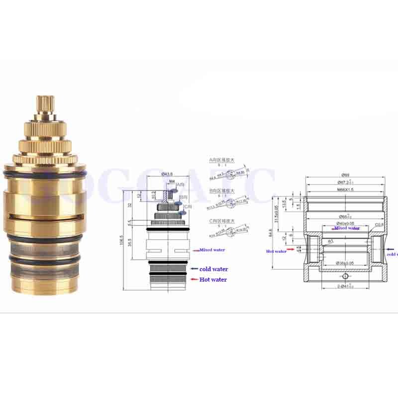 Thermostatische Ventiel, Schroefdraad Ventiel, Douche Scherm Ventiel