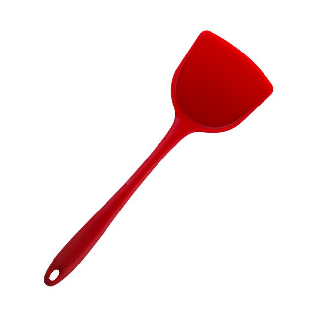 Silicone Turners Nonstick Wok Spatula with Stainless Steel handle Fried Shovel Frying Pan Spatula Kitchen cooking Utensils: A