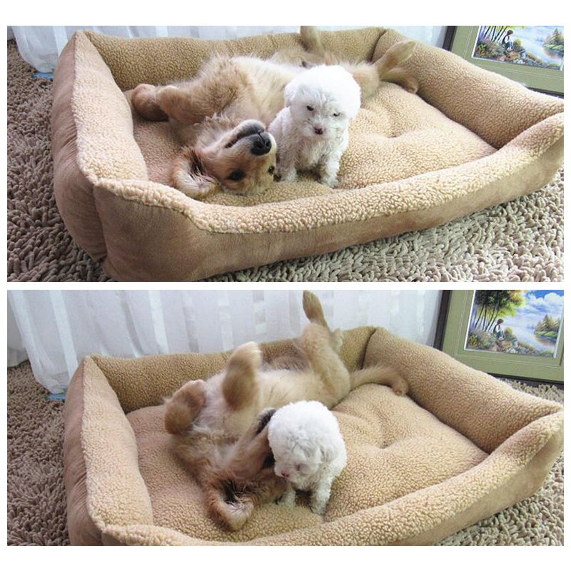 Luxury Pet Bed Small Large Dogs Warm Fleece Lounger House Big Size Thick Mat Cushion for Cats Bulldog Husky Labrador Sleep
