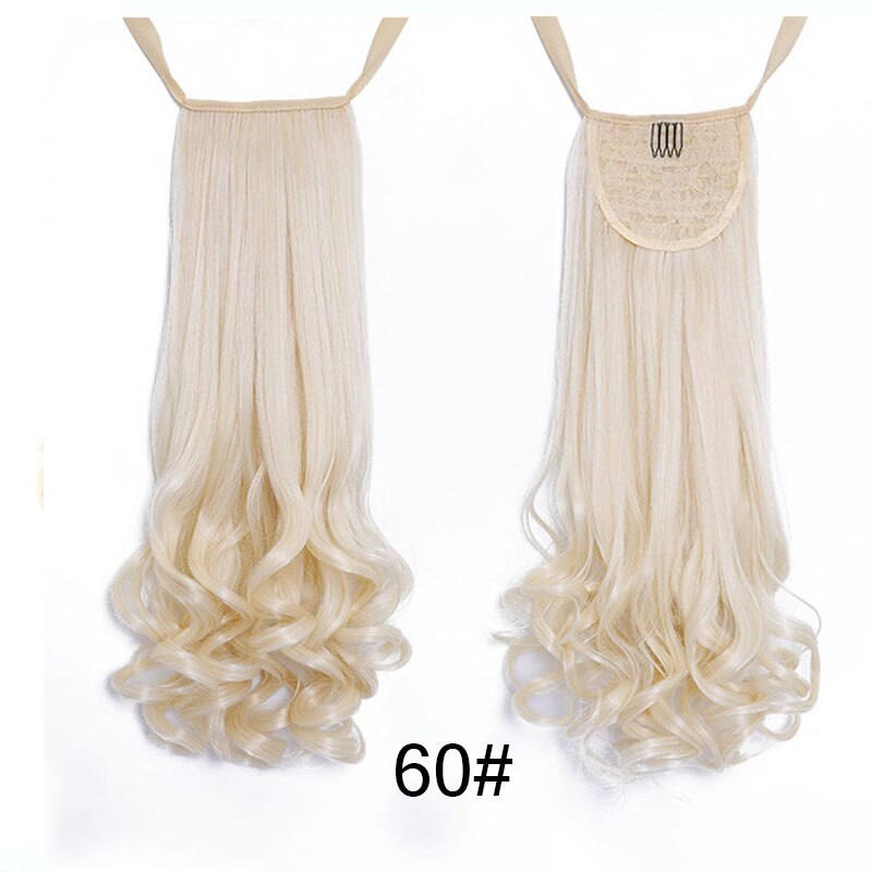Difei krøllet stil hestehale frisurer frisurer kvinder lange bølgede syntetiske hestehale klips i hair extensions: 60 / 22 inches