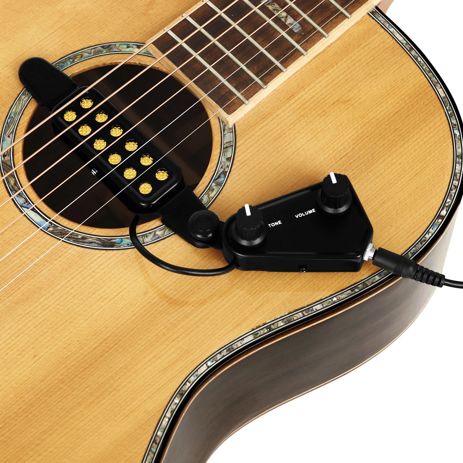 Gitarren-Tonabnehmer, Schallloch-Tonabnehmer für Akustikgitarre, magnetischer Wandler mit Audiokabel, Teile und Zubehör für Gitarreninstrumente