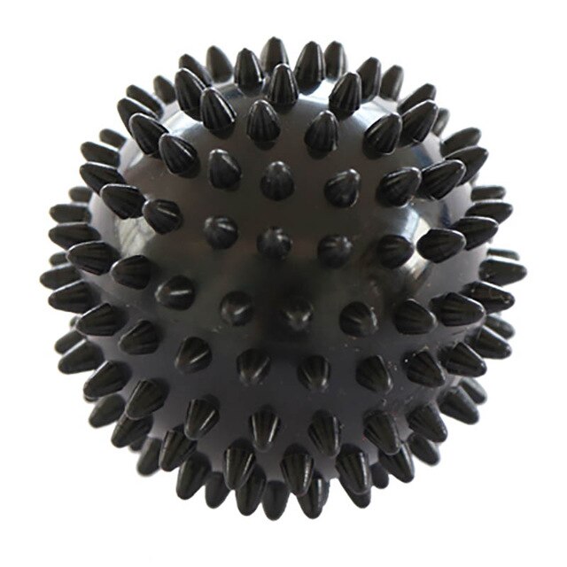 Fitness pvc hånd massage bold pvc såler pindsvin sensorisk træning greb bolden bærbar fysioterapi bold 6.5cm gratis skib: Sort