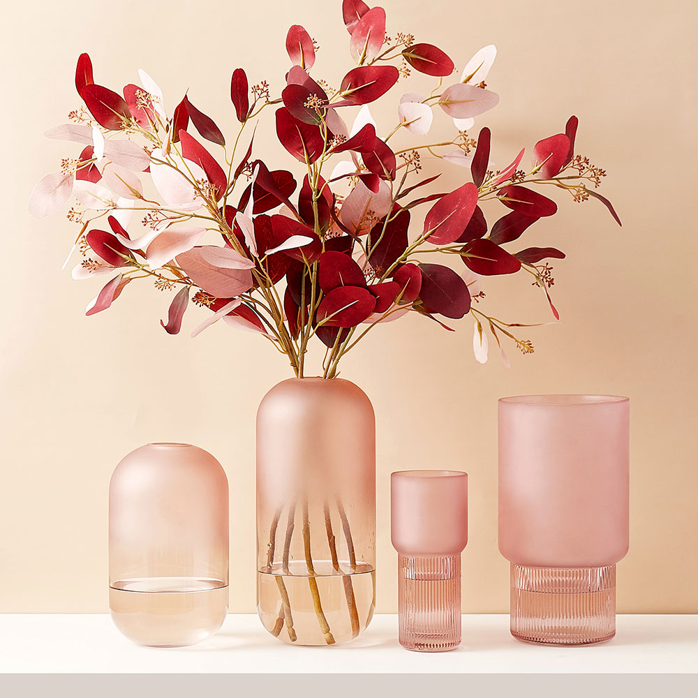 Eenvoudige decoratie van gematteerde glazen vazen, transparante vazen, scandinavische interieurdecoratie, inzetstuk voor thuis, bloemenknutsels
