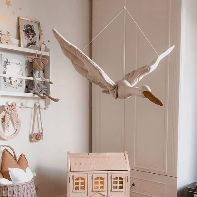 nordisch Stil Schwan Puppe Decke Hängen Dekor Gans Spielzeug Kind Baby Zimmer Stoff Kissen Zauberstab Dekor Handwerk Geburtstag Beruhigende puppe