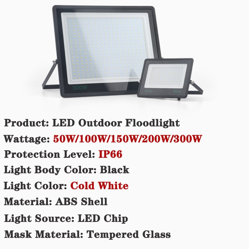 300w flood light udendørs led projektor belysning  ip67 vandtætte høj lysstyrke projektor spot 220v 50w 100w 150w 200w
