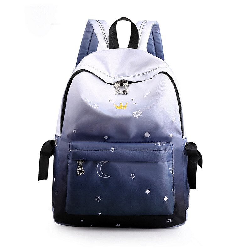 Di modo Zainetto in nylon per La Ragazza Ragazzo Bambini Della Primaria di Alta Sacchetto di Libro di Scuola di Buona Qualità Stampato Colorato Personalizzato Zaino: buio blu