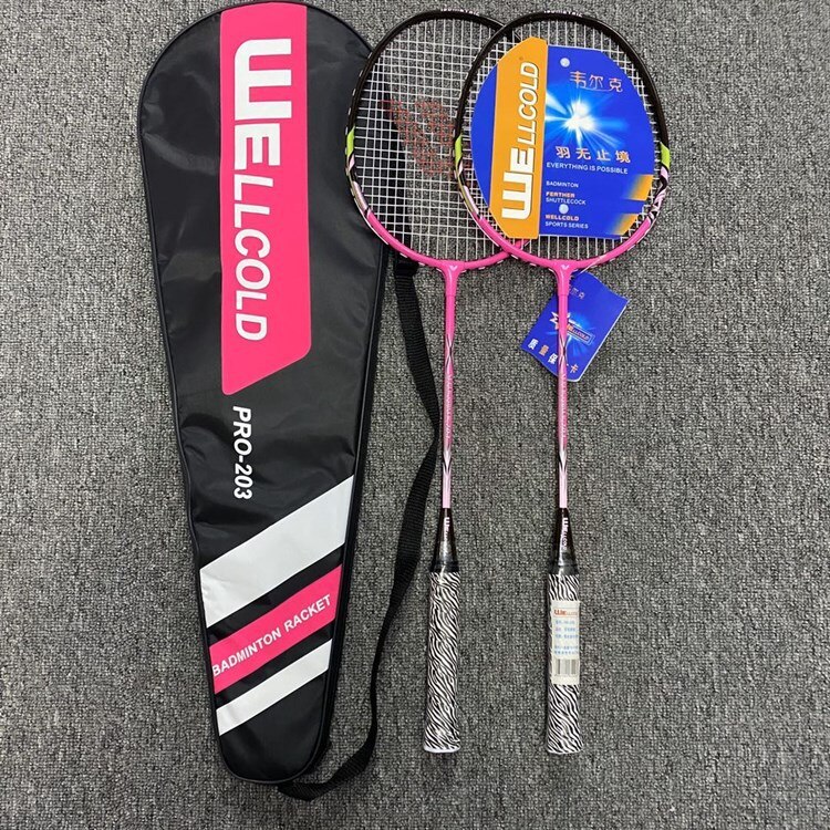 Badminton Racket Couple Titanium Alloy Split Racket Training Beginner Fitness Badminton Racket With Bags -40: 203 Pink