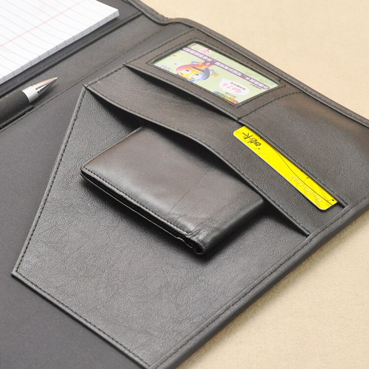 343x250mm faux leder A4 konferenz ordner-datei unterschrift ordner für dokument mit rechnung tasche Nachfüllung papier schreiben Pad 1262A